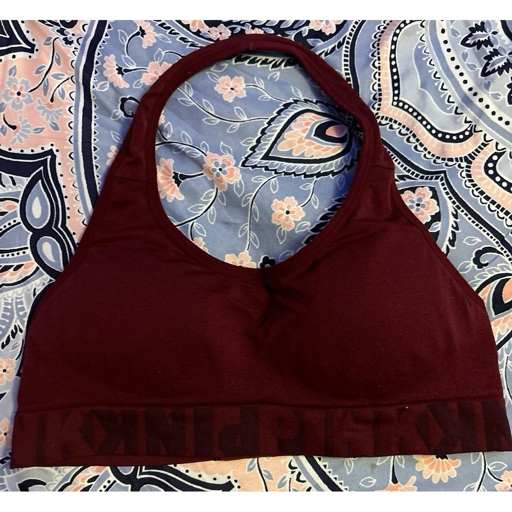 Victoria's Secret PINK Burgundy Cool & Comfy Wireless Lightly Lined Sports Bra M